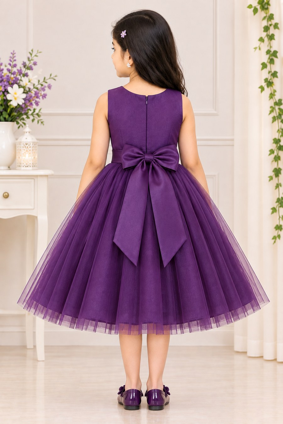 Royal Plum Bow Frock
